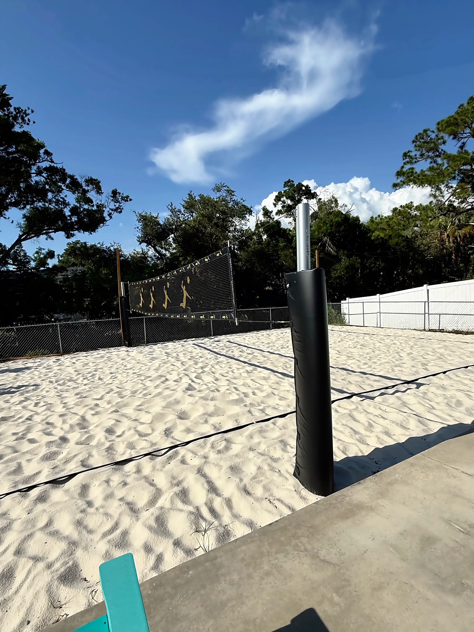 Competition volleyball posts with padding