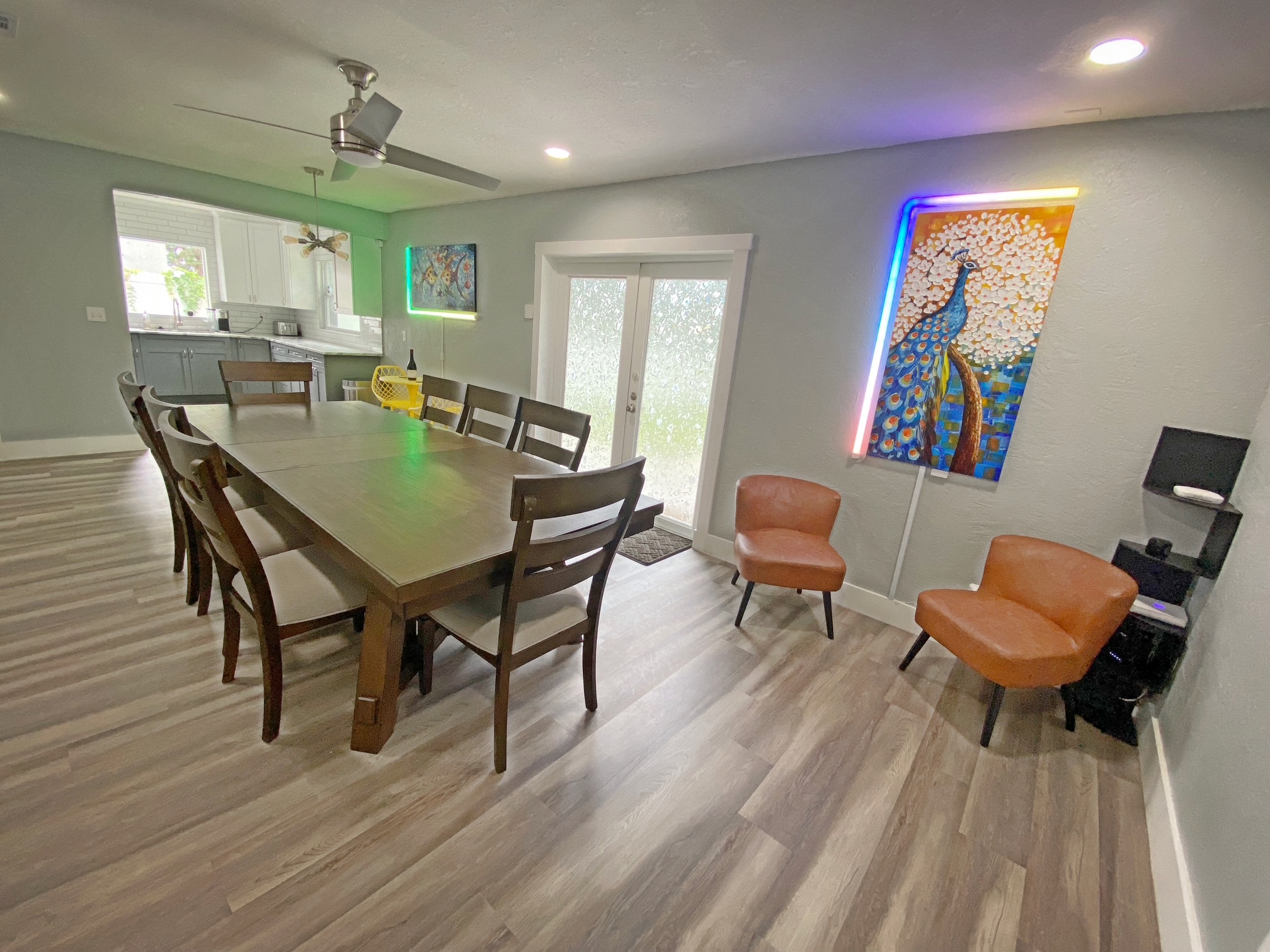 Dining room seats eight