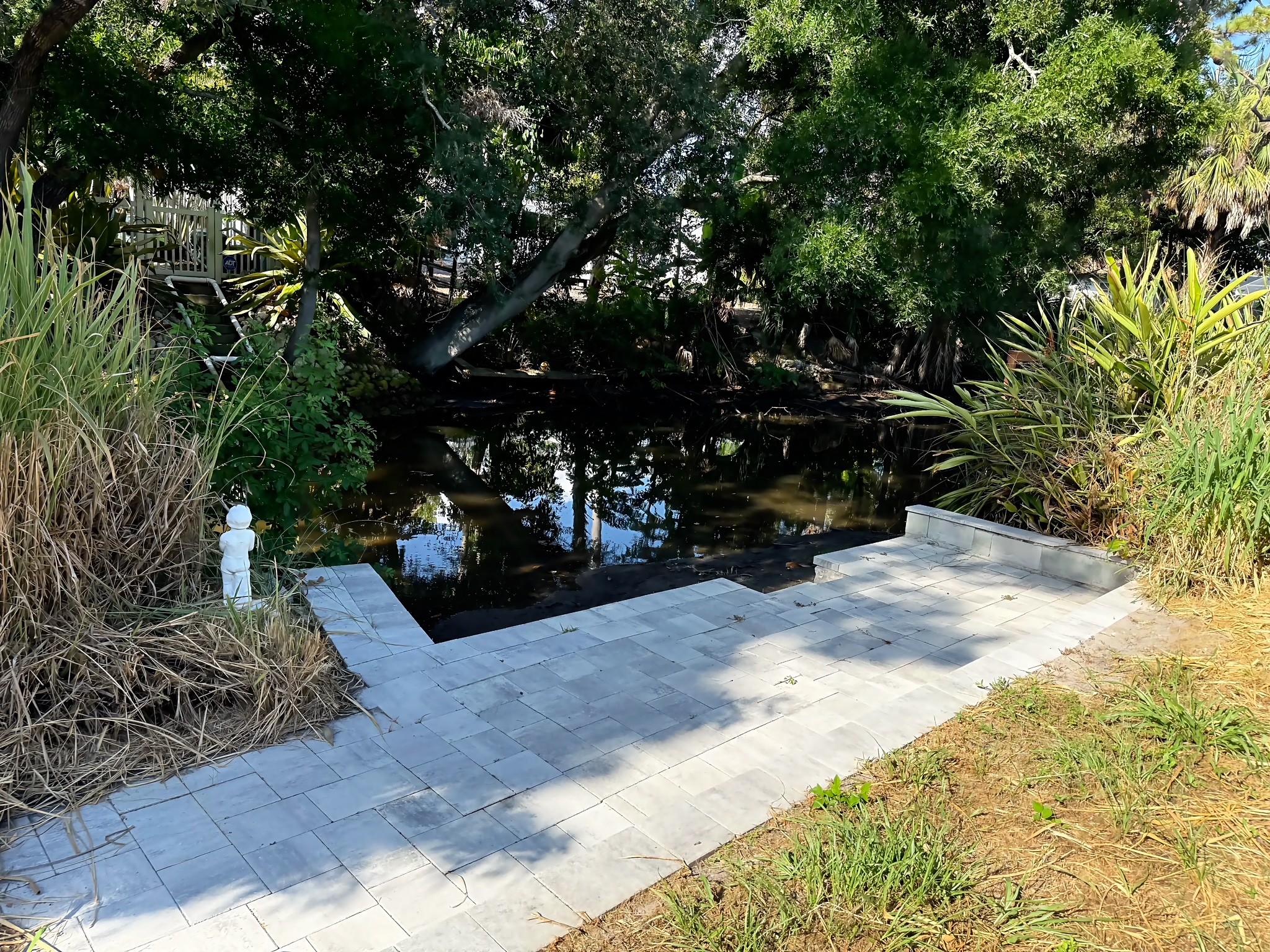 Paver dock overlooking Bear Creek
